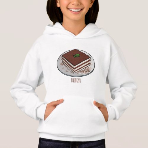 Tiramisu cake cartoon illustration hoodie