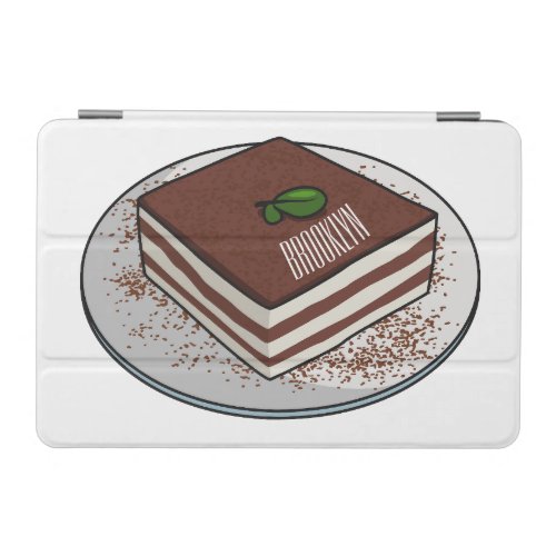 Tiramisu cake cartoon illustration  iPad mini cover