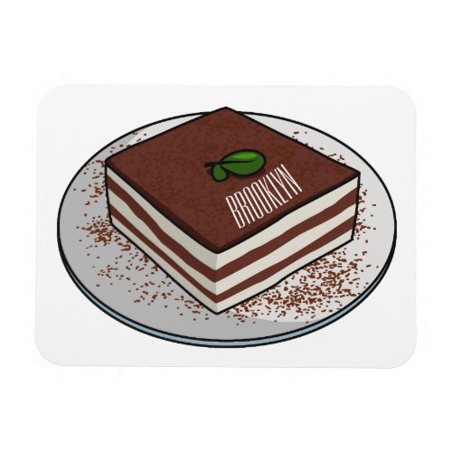 Tiramisu cake cartoon illustration magnet