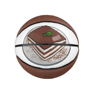 Tiramisu cake cartoon illustration mini basketball