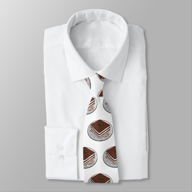 Tiramisu cake cartoon illustration  neck tie (Tied)