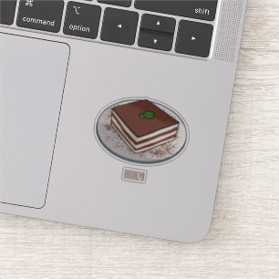 Tiramisu cake cartoon illustration sticker