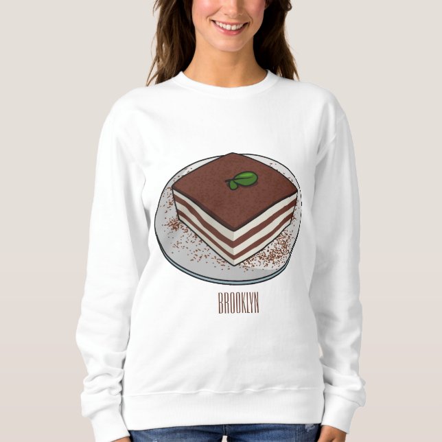 Tiramisu cake cartoon illustration  sweatshirt (Front)