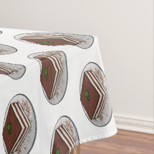 Tiramisu cake cartoon illustration tablecloth
