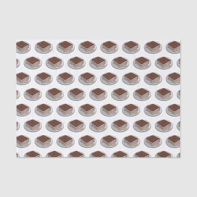 Tiramisu cake cartoon illustration tissue paper (Front)