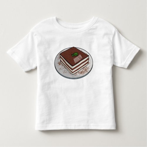 Tiramisu cake cartoon illustration toddler t_shirt