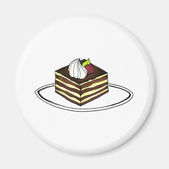 Tiramisu Chocolate Italian Pastry Dessert Magnet (Front)