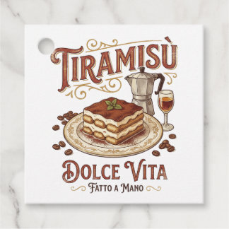 Tiramisu Dolce Vita Italian Dessert Favor Tags