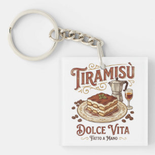 Tiramisu Dolce Vita Italian Dessert Keychain