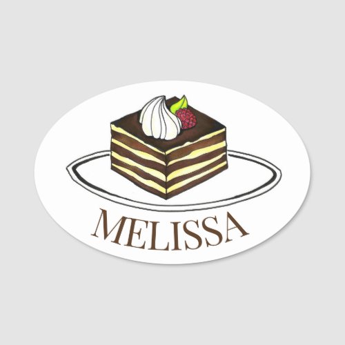 Tiramisu Italian Espresso Cake Dessert Bakery Name Tag