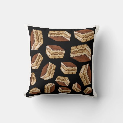 Tiramisu patterns throw pillow