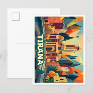 Tirana Albania Travel artistic colorful Postcard