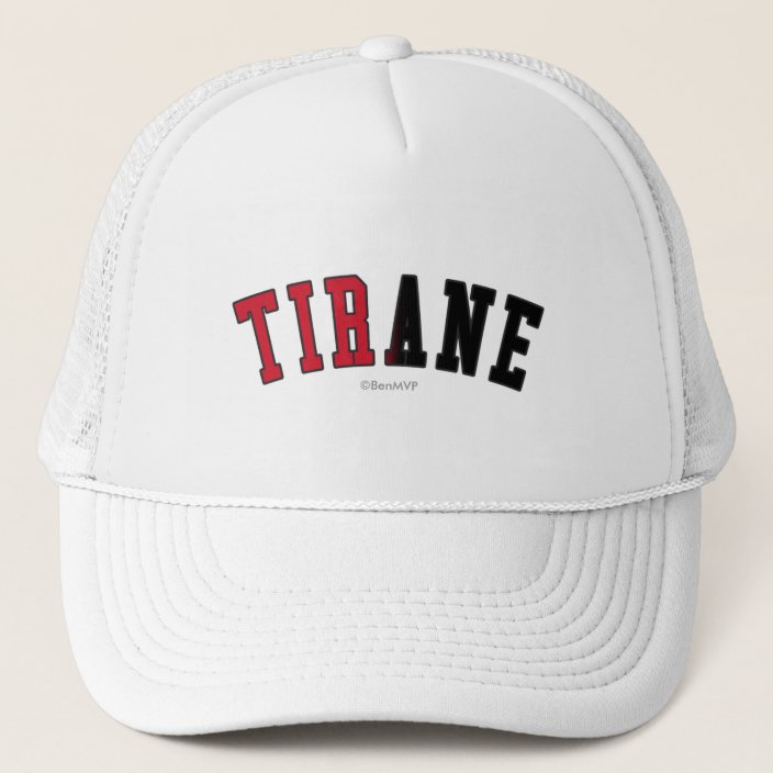 Tirane in Albania National Flag Colors Mesh Hat