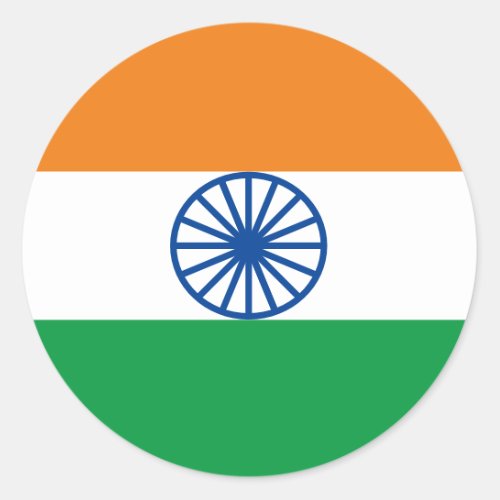 Tiranga Jhanda Indian Tricolour Flag  Classic Round Sticker