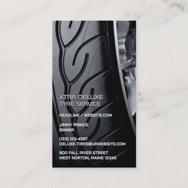 Tire and Auto Repair Business Card Template (Front)