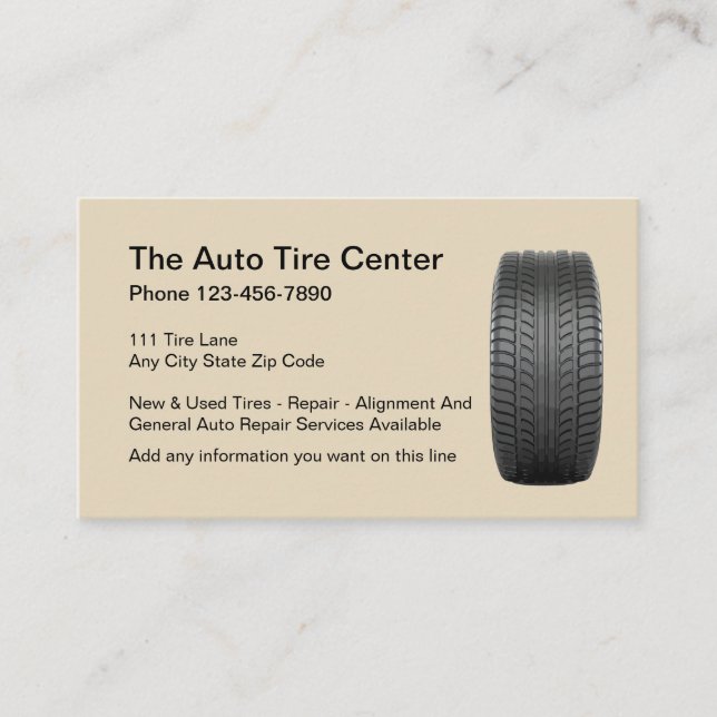 Tire And Automotive Repair Business Card (Front)
