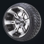 tire and rim large clock<br><div class="desc">tire and rim : Round (Large) It's time to show off your favorite art, photos, and text with a custom round wall clock from Zazzle. Featured in two sizes, this wall clock is vibrantly printed with AcryliPrint®HD process to ensure the highest quality display of any content. Order this custom round...</div>