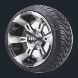 tire and rim large clock<br><div class="desc">tire and rim : Round (Large) It's time to show off your favorite art, photos, and text with a custom round wall clock from Zazzle. Featured in two sizes, this wall clock is vibrantly printed with AcryliPrint®HD process to ensure the highest quality display of any content. Order this custom round...</div>