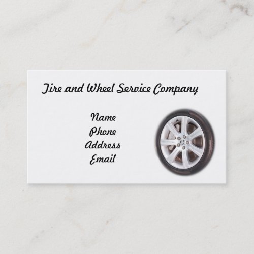 Tire and Wheel Service Company Business Card Template