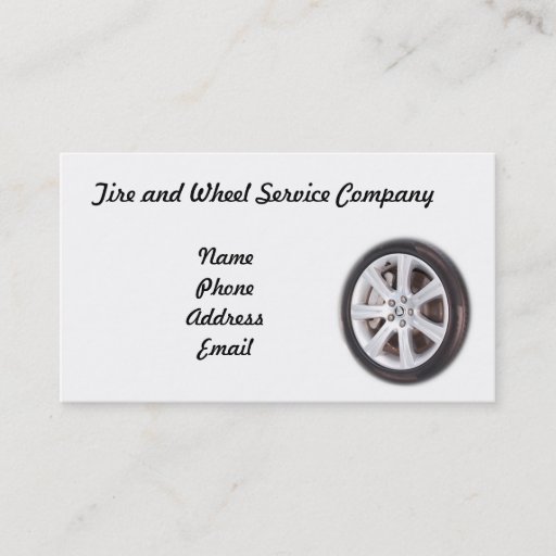 Customizable Tire and Wheel Service Company Business Card Template