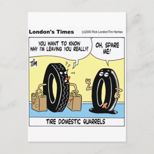 Tire Domestic Issues Funny Gifts Tees Collectibles Postcard