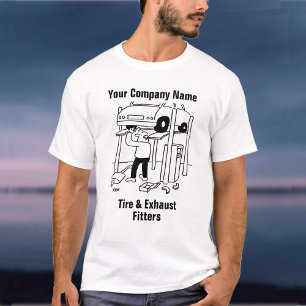 Tire & Exhaust Fitters Cartoon T-Shirt
