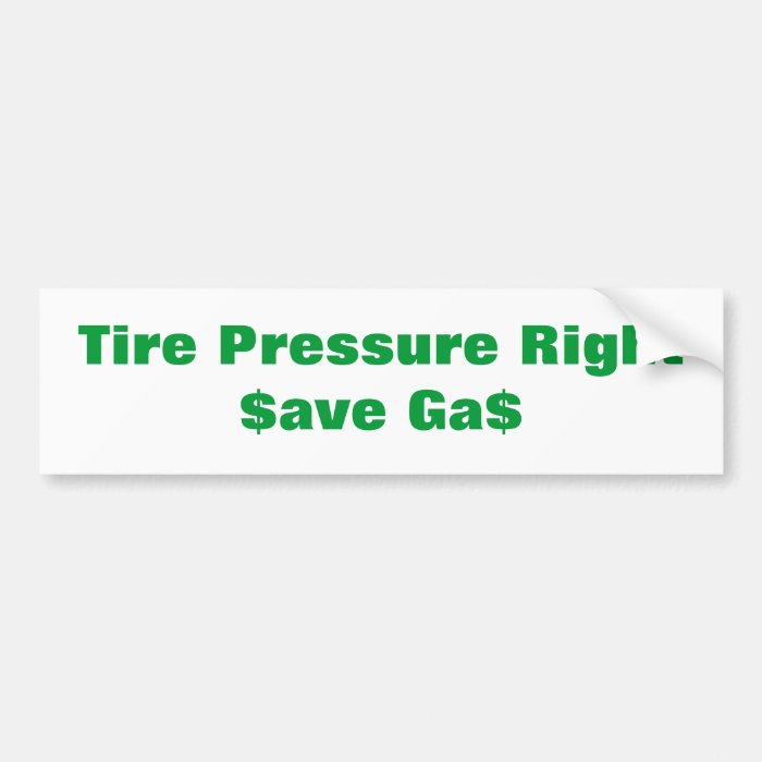 Tire Pressure Right Bumper Stickers