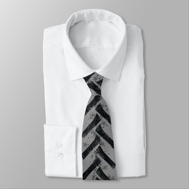 tire prints grunge neck tie (Tied)