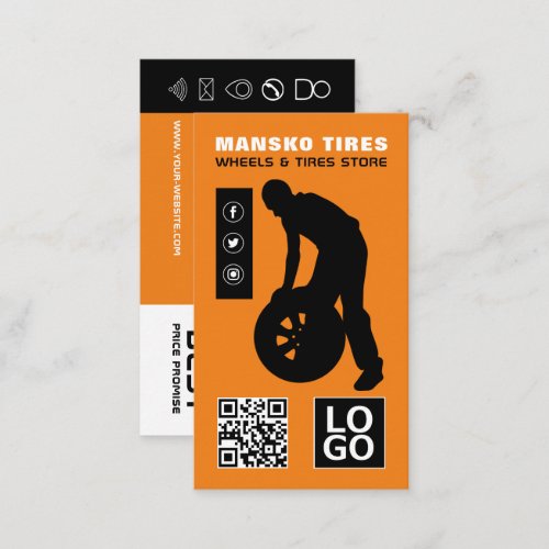 Tire Repair Man Design TireTyre Specialist Business Card