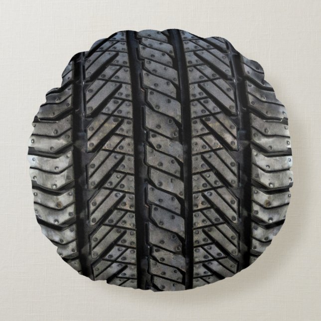 Tire Rubber Automotive Texture Round Pillow (Front)