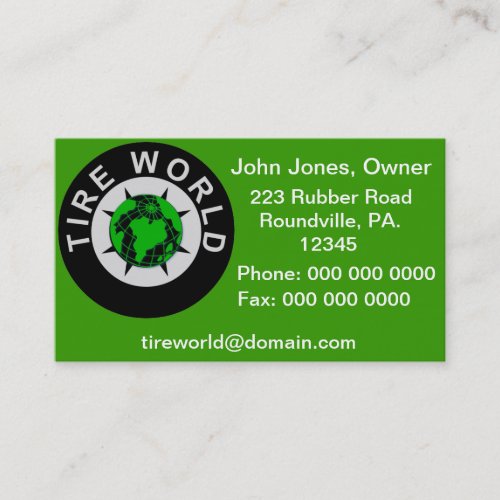 Tire Sales and Repair Business Card