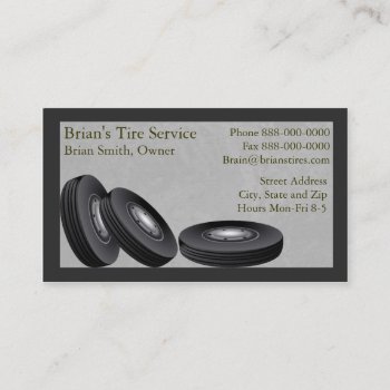 Tire Sales Business Card by BusinessCardsCards at Zazzle