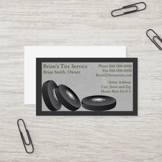 Tire Sales Business Card (Front/Back In Situ)