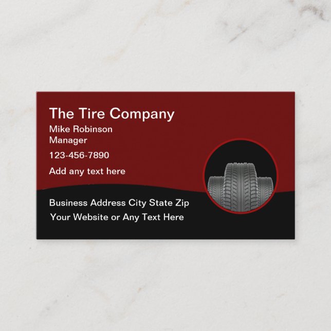 Tire Store Automotive Repair Business Cards (Front)