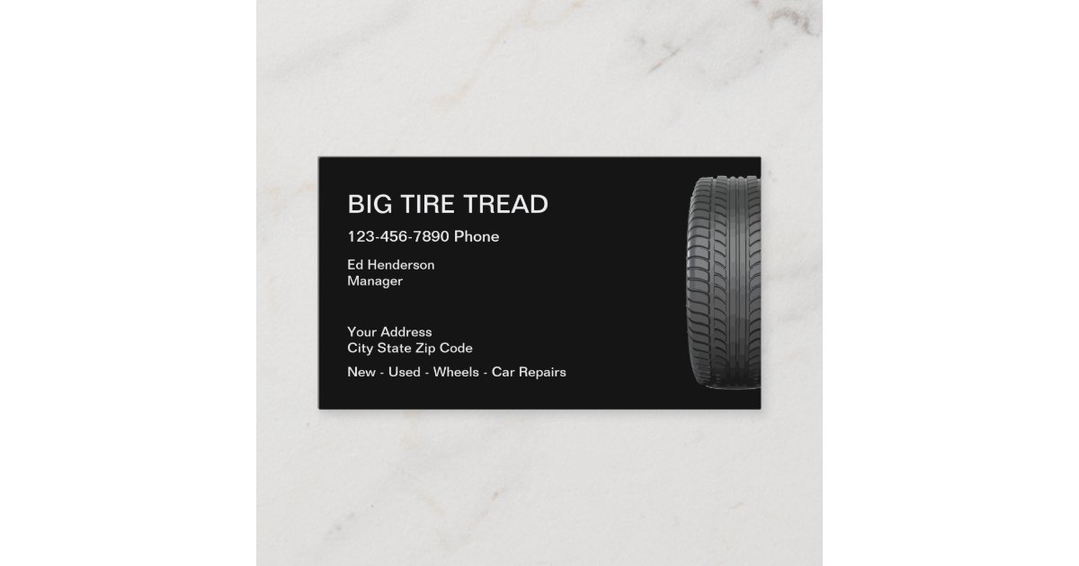 Tire Store Business Cards Zazzle