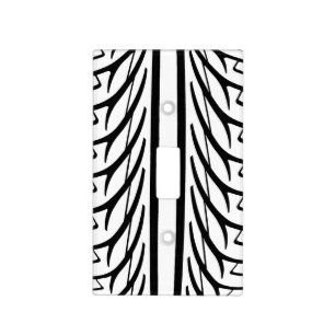 Tire Texture Abstract Pattern in Black and White Light Switch Cover