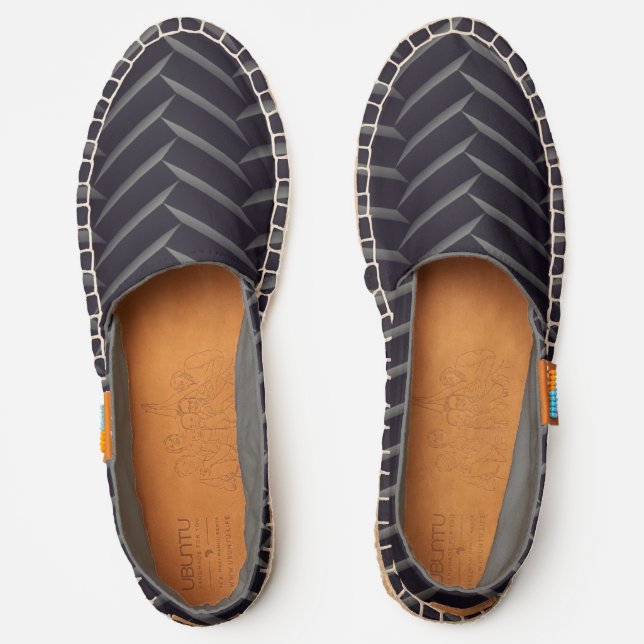 Tire Tracks Herringbone Design Espadrilles (Front)