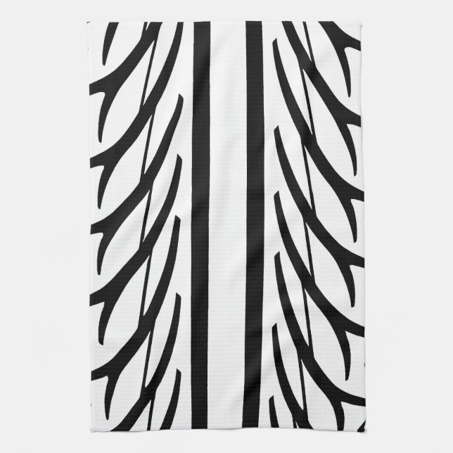 Tire Tread Texture Abstract Pattern Kitchen Towel (Vertical)