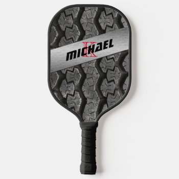 Tire Treads Dinks With Friends Personalized Pickleball Paddle by NiteOwlStudio at Zazzle