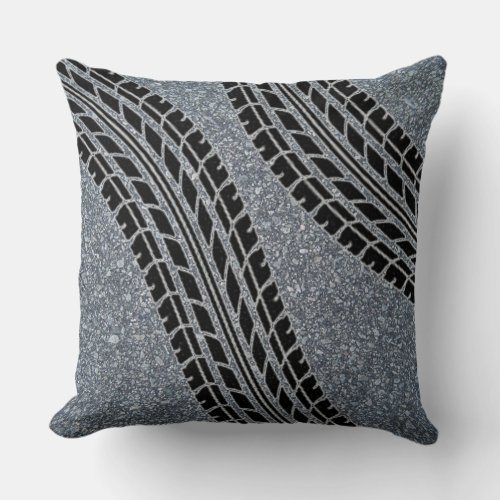 Tire Treads Gravel Texture Throw Pillow