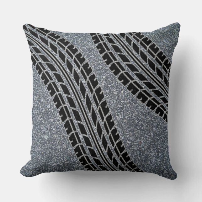 Tire Treads Gravel Texture Throw Pillow (Front)