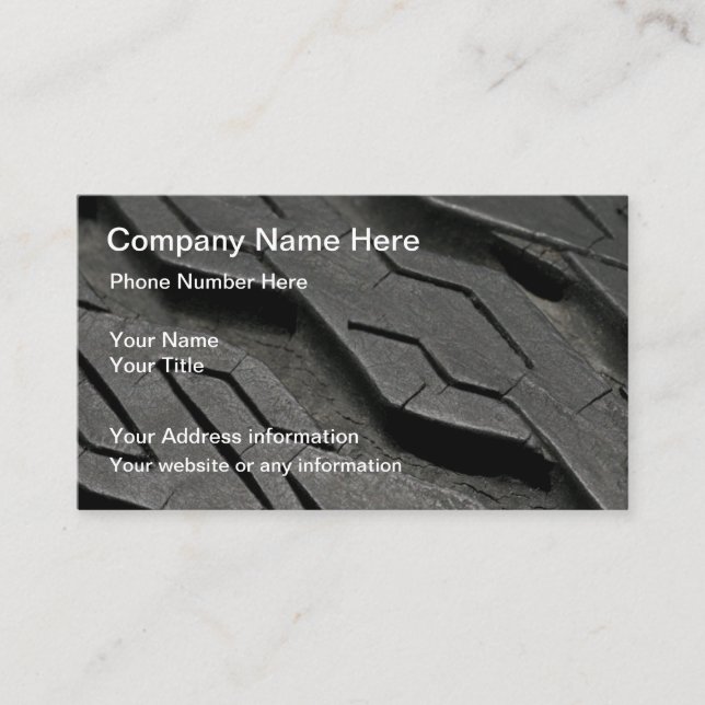 Tire Treat Background Automotive Theme Business Card (Front)