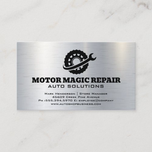 Tire Wrench Logo  Auto Repair Shop Business Card