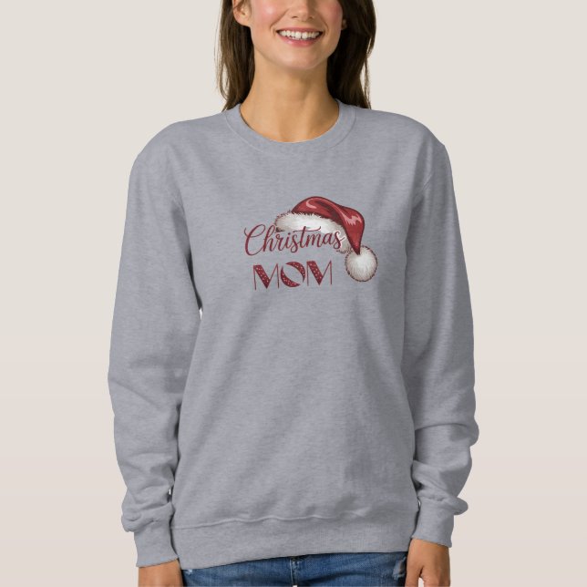 Tired But Festive Christmas Mom Vibes Sweatshirt (Front)