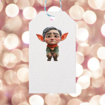 Tired Dad Christmas Elf White Gift Tags