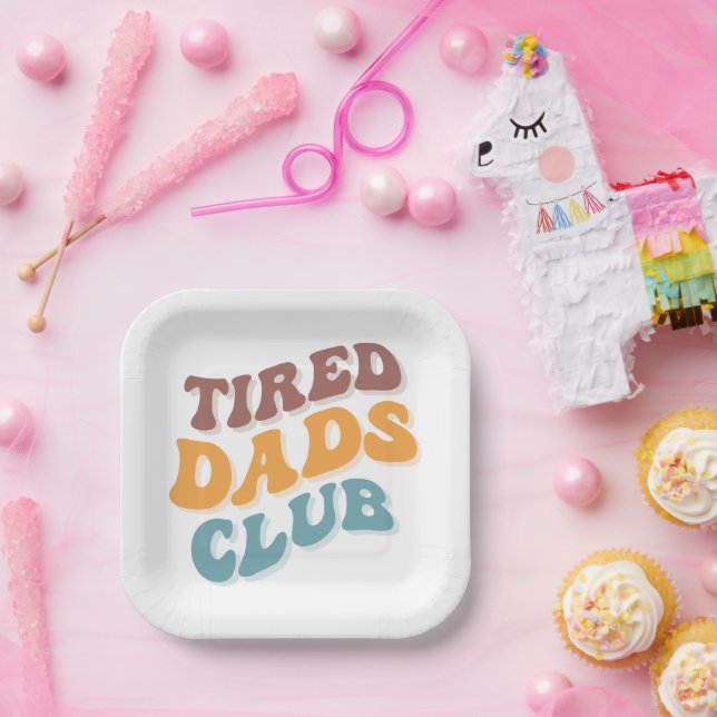 Tired Dads Club Funny Paper Plates (Party)