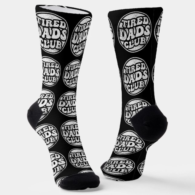 Tired Dads Club Funny Socks (Angled)