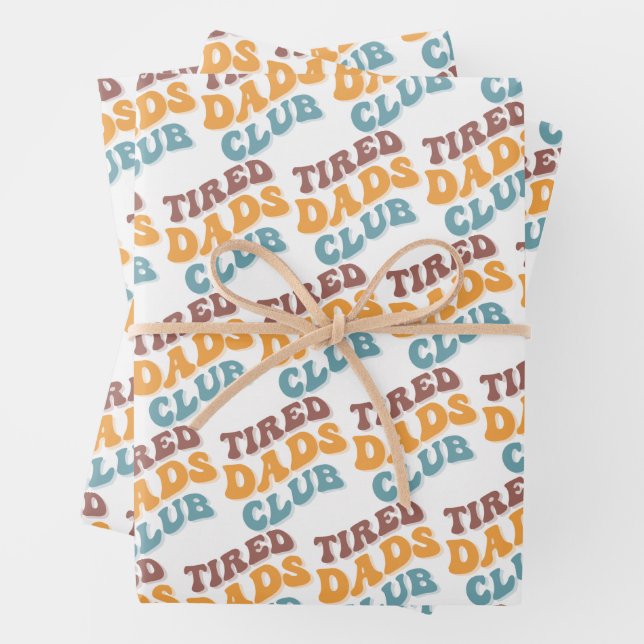 Tired Dads Club Funny Wrapping Paper Sheets (In situ)