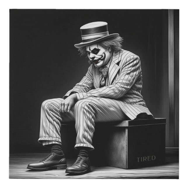 Tired Faux Canvas Print (Front)