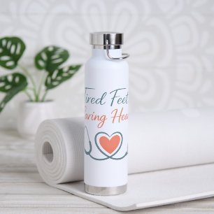 Tired Feet Caring Heart – Nurse Appreciation Desig Water Bottle
